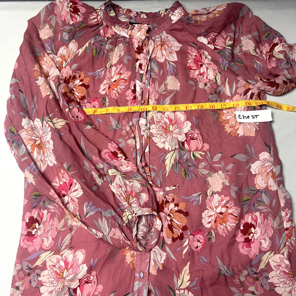 Yumi Kim Womens Large Sundown Viscose‎ Top Celestica Rose Floral Ruffled Collar - Picture 8 of 12